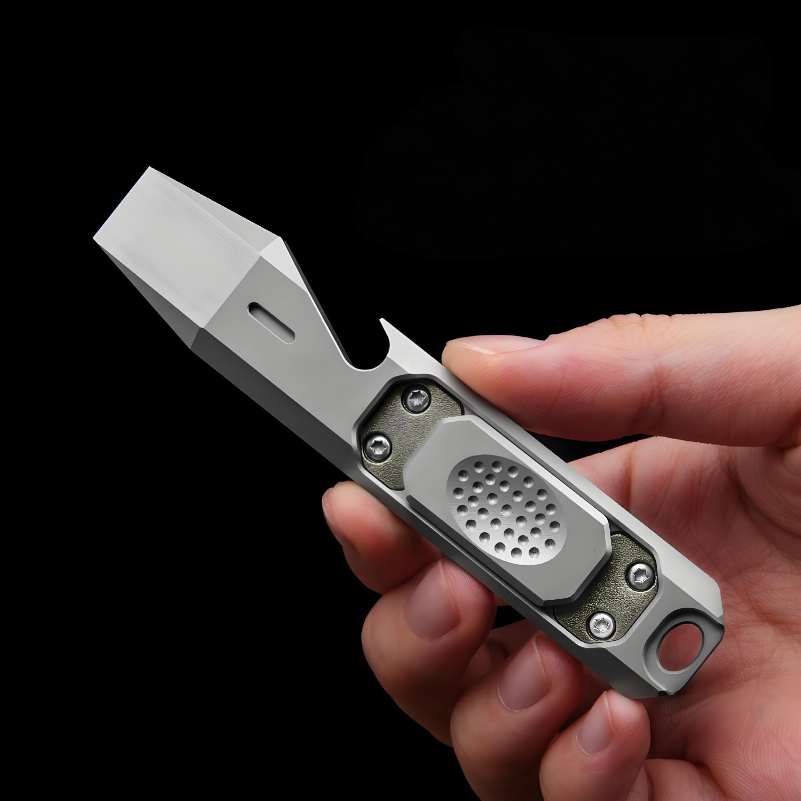 Titanium Alloy EDC Pry Bar Fidget Slider Bottle Opener Pocket Multi Tool