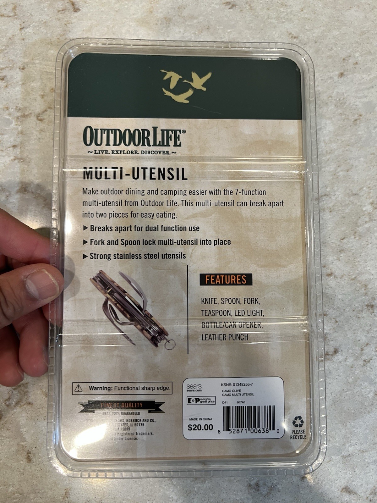 Outdoor Life Multi-Utensil Camo Stainless Brand New