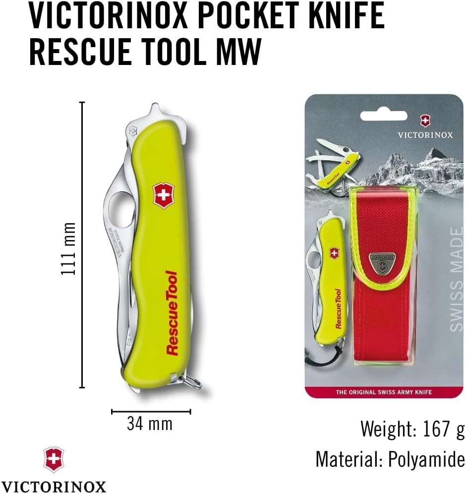 VICTORINOX SWISS ARMY 0.8623.MWN Rescue Tool 6 Tools , Stainless Steel