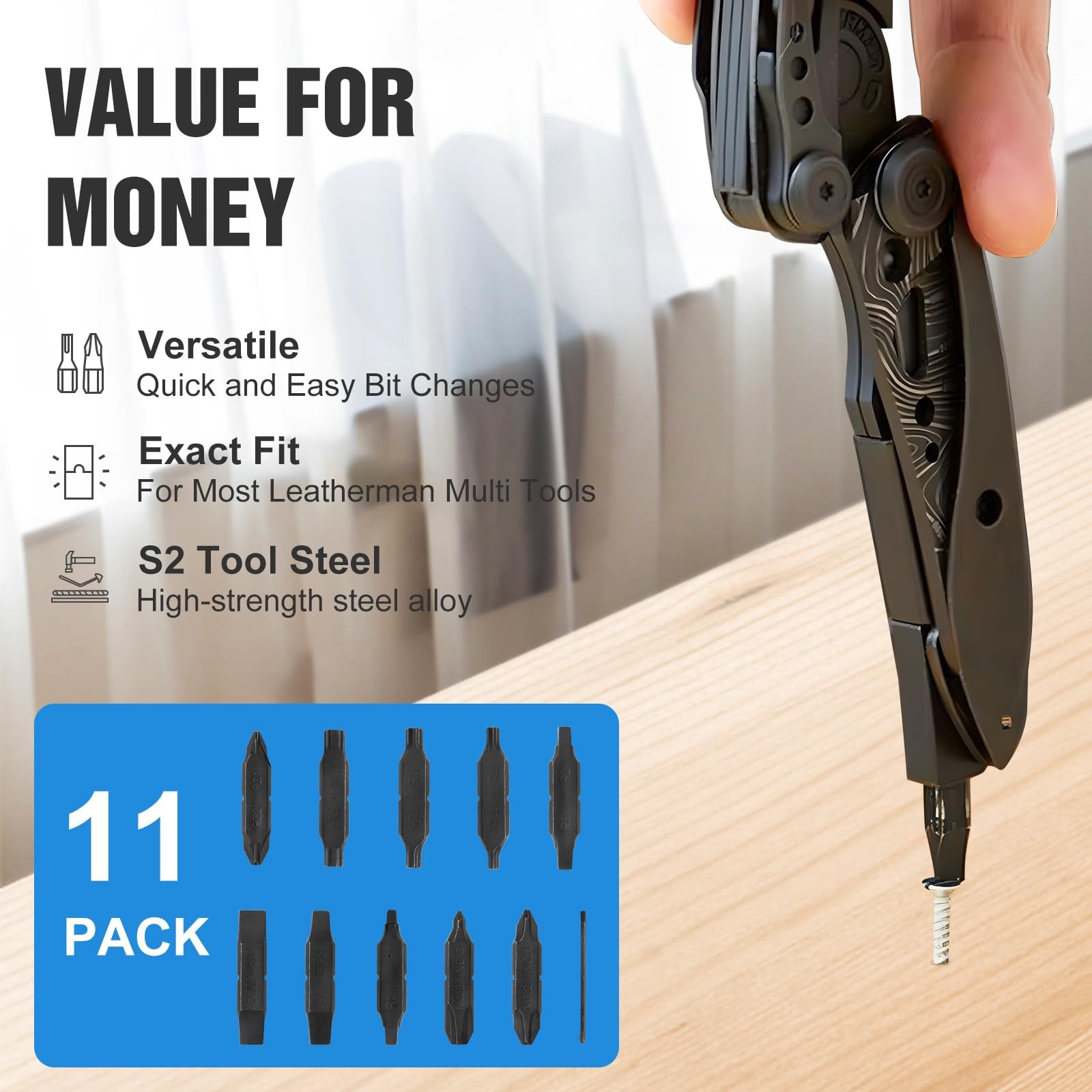 Bit Kit, 21 Double-Ended Screwdriver Bits for Multi-Tools, Can be used with p…