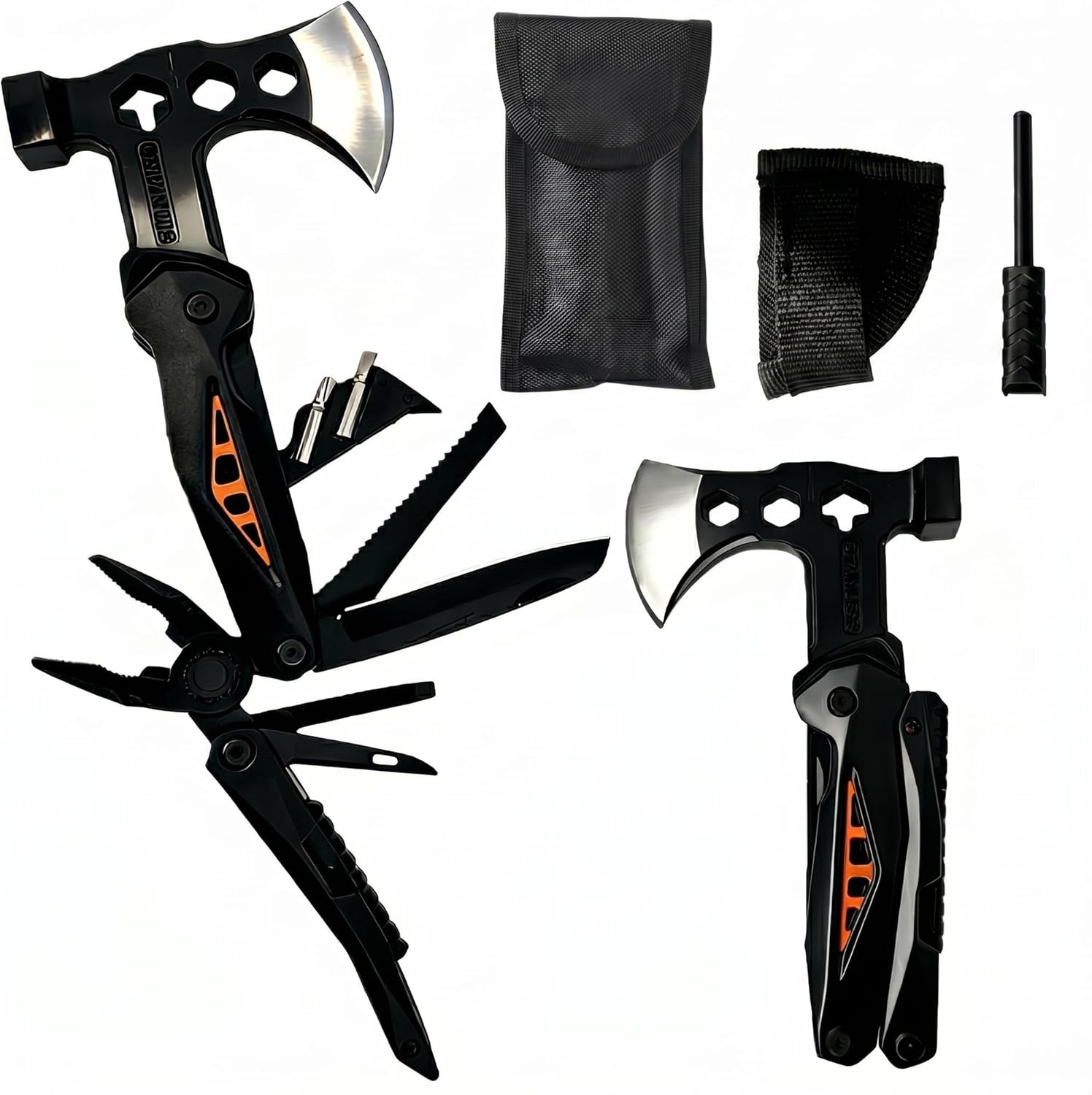 18-in-1 Multitool Hatchet Camping Axe W/ Hammer & Knife W/ Protective Sheath