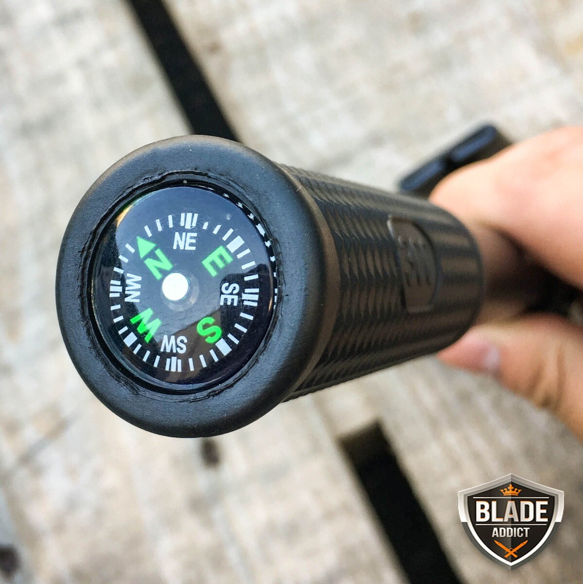 BLACK 5 in 1 Multi Purpose Camping Emergency Tool – Shovel Saw Axe Pick Compass