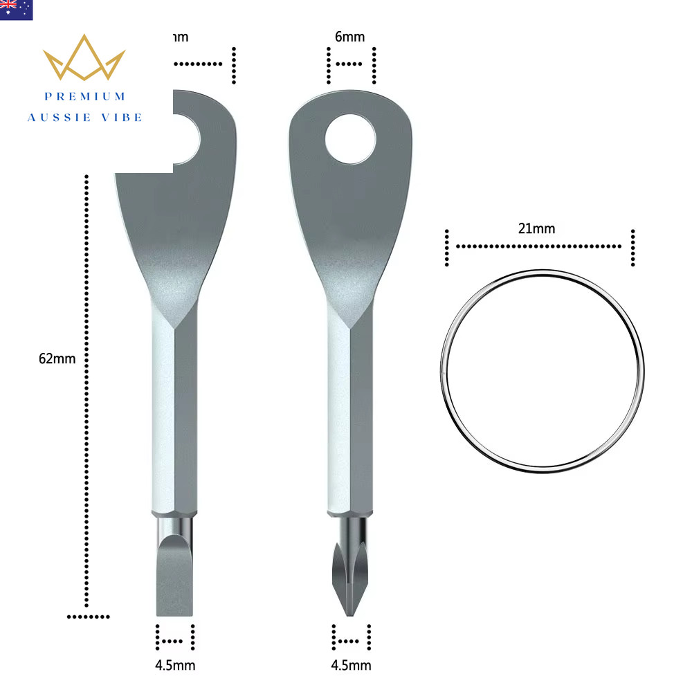 1 Set Stainless Steel Mini EDC Multifunction Screwdriver Key Shape Slotted Screw