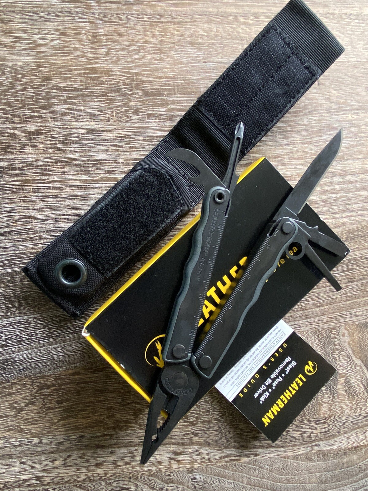 Vintage Leatherman KICK Black CC/Cap Crimper. MOLLE sheath