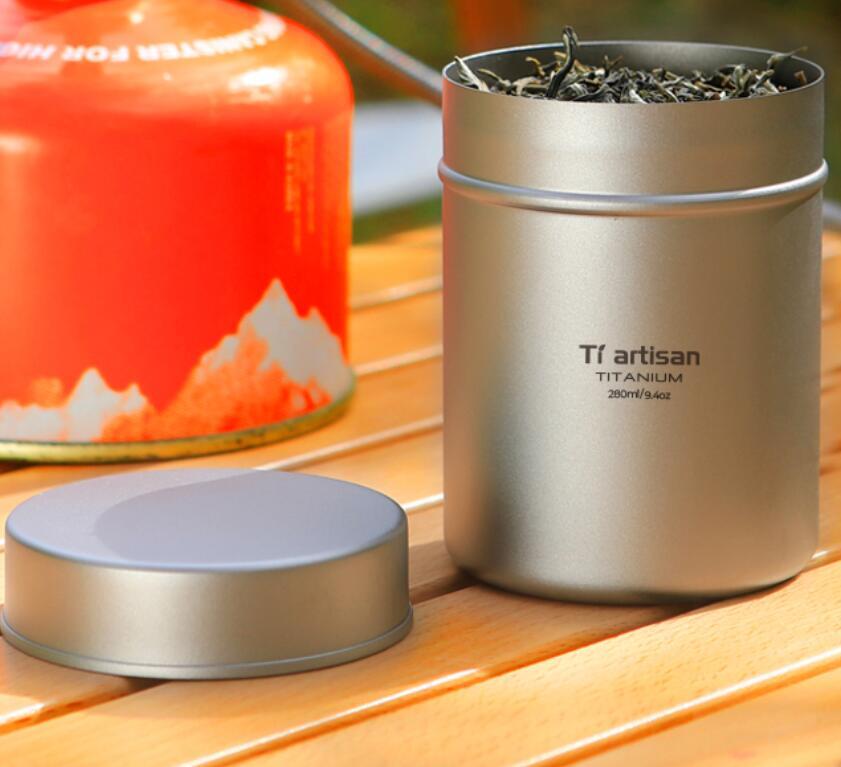 280mL Pure Titanium Storage Box Coffee Tea Cans EDC Portable Container Bottle