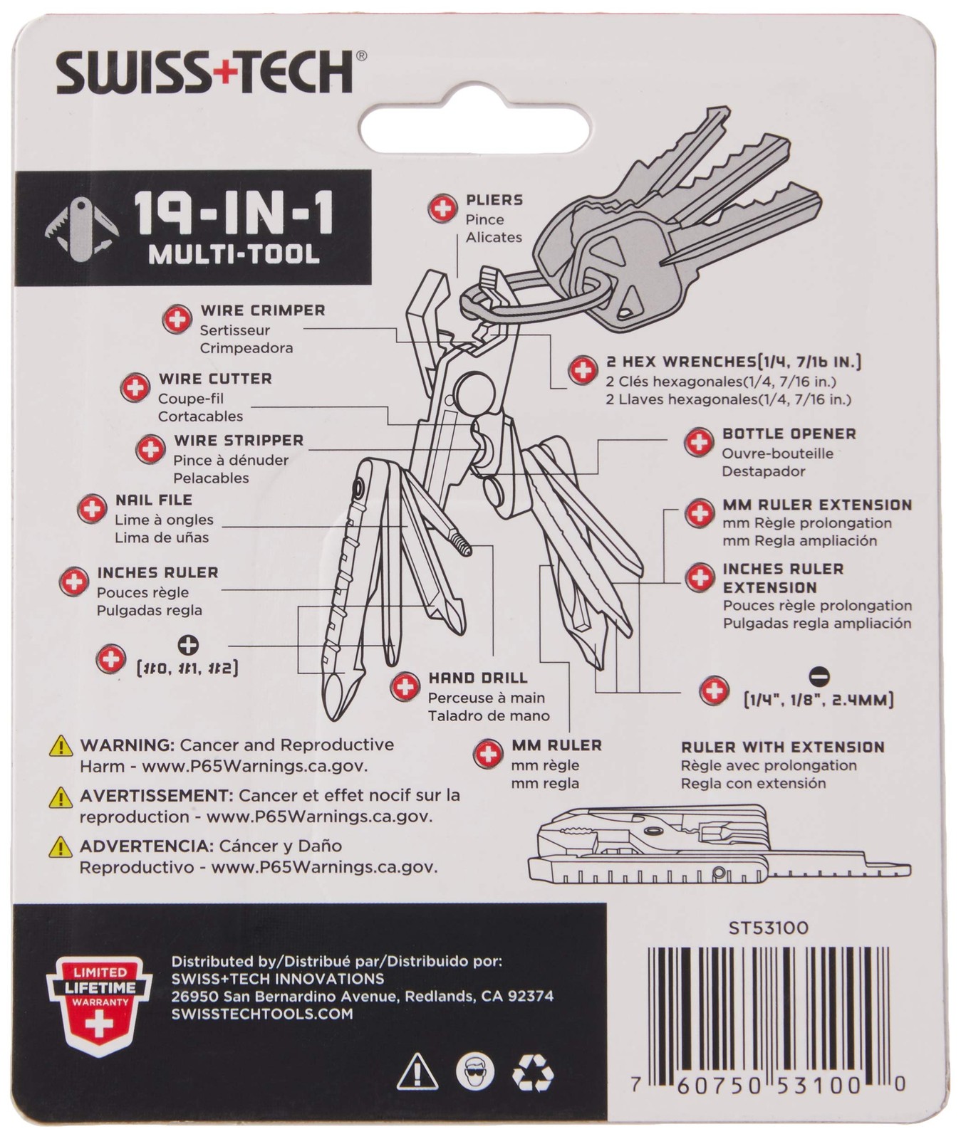 ST53100 Stainless Steel 19-in-1 Key Chain Multi Tool, Polished Finish (Single…
