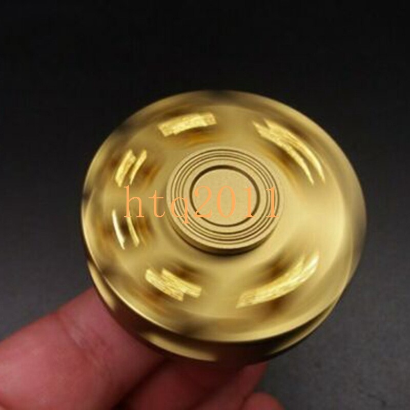 EDC Desk Toy Brass Revolver Bullets Finger Spinner Top Hand Fidget Pocket
