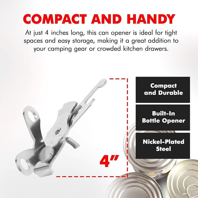 Compact Nickel Plated Metal Multi-Functional Tool W/ Nylon Camping & Lunch New