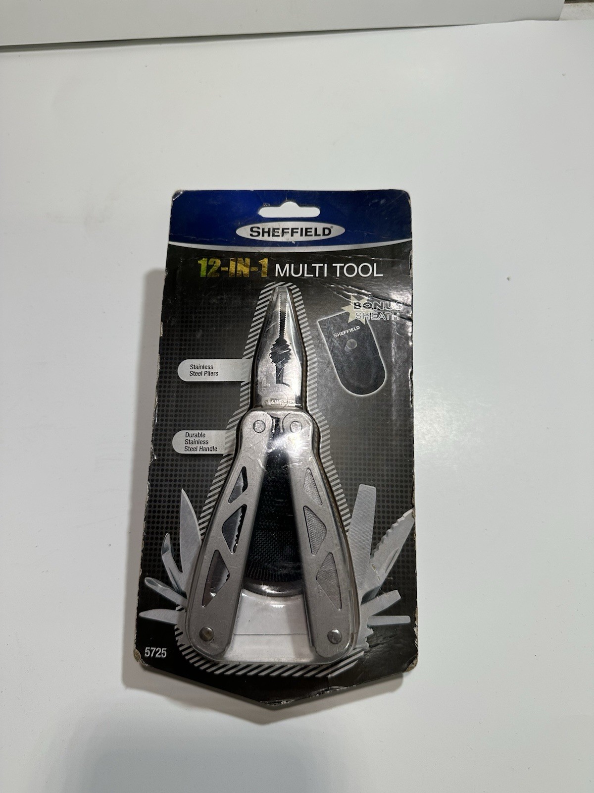 Sheffield 12-in-1 Multi-Tool – New, Sealed on Card. Includes Carrying Case.