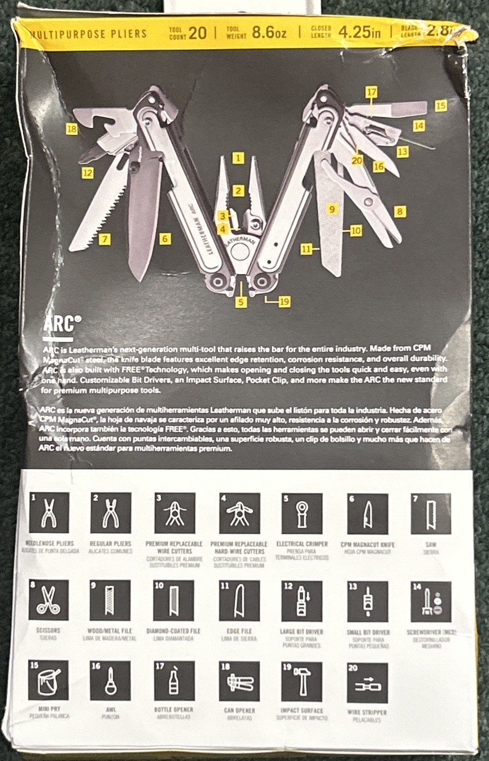 LEATHERMAN ARC TALOS MULTI-TOOL MULTIPURPOSE PLIERS & 20 TOOLS BRAND NEW SEALED