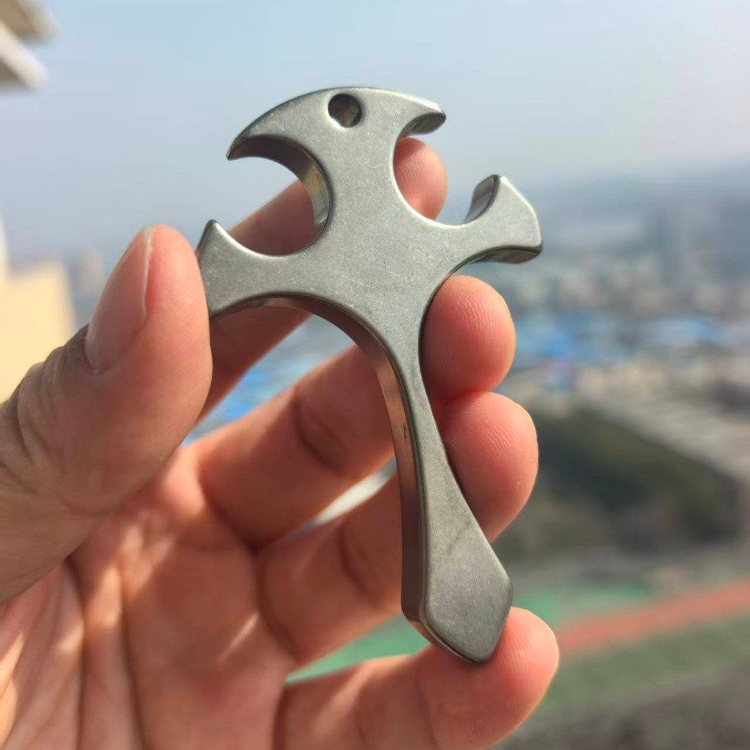 TC4 Titanium alloy Cross suit “Thickened 8mm” – Cross+Knife Pendant suit+Rope