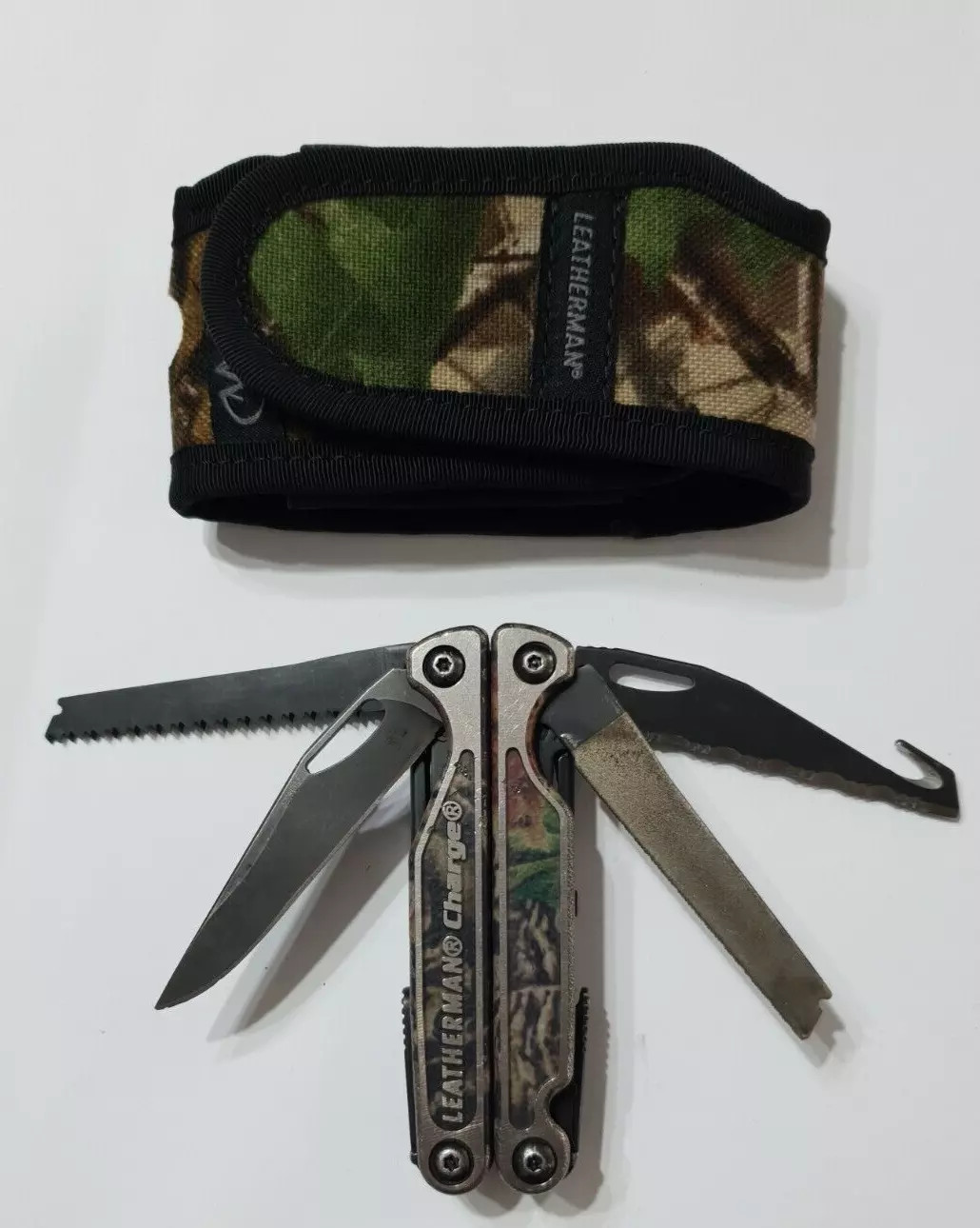 🔥 Leatherman Charge TTI BO Autumn Camo Titanium Cap Crimper CC Used Very Rare