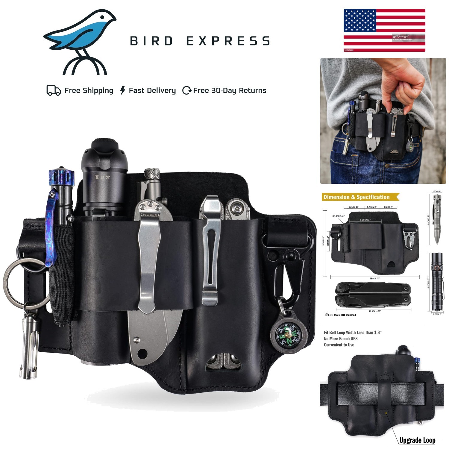 Leather Multitool Sheath EDC Belt Organizer for Leatherman Tools