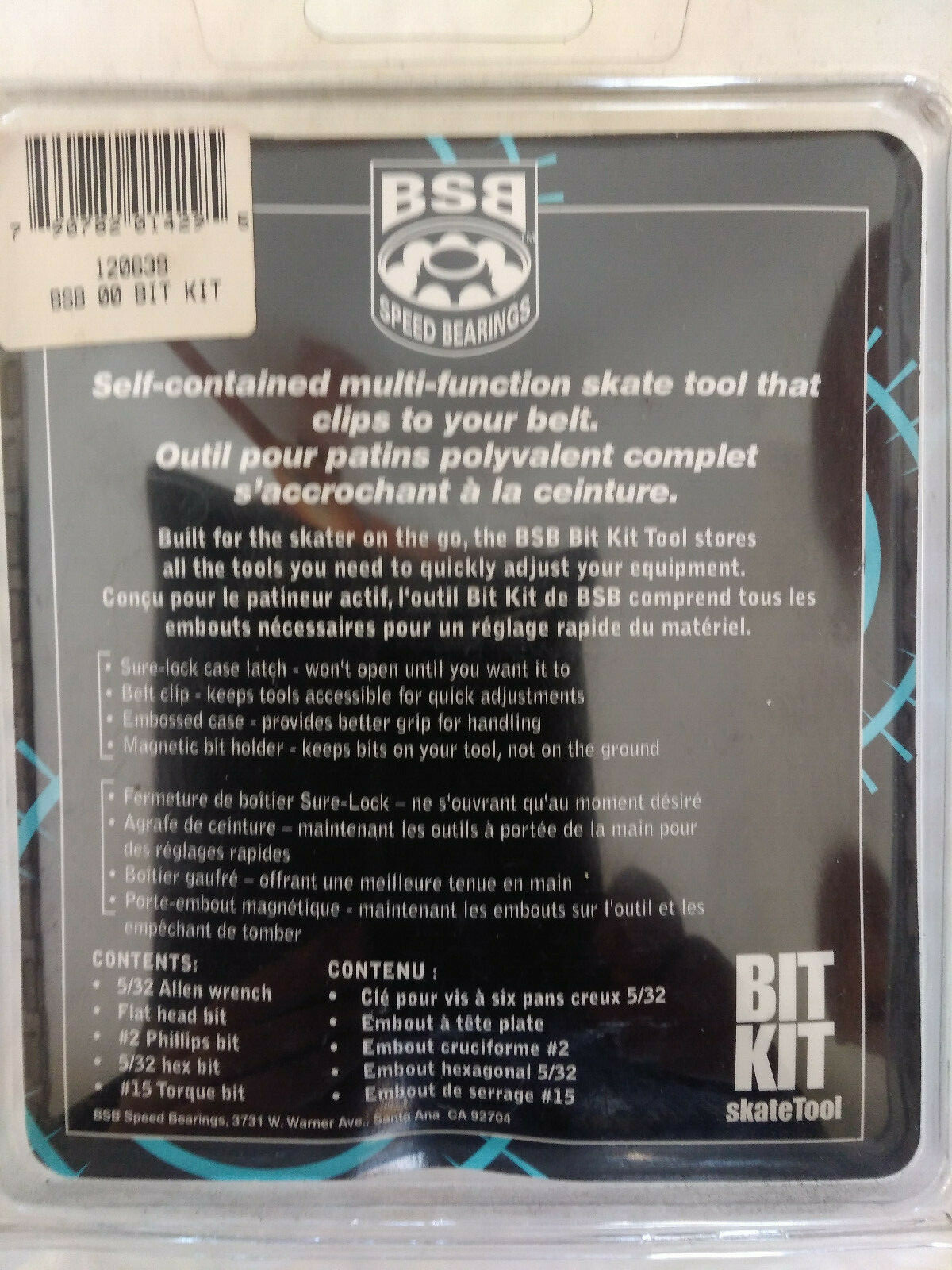 Bit Kit BeltClipCase5/32allenFlat,#2Phillips5/32Hex#15TorqMagneticBitHolder,New