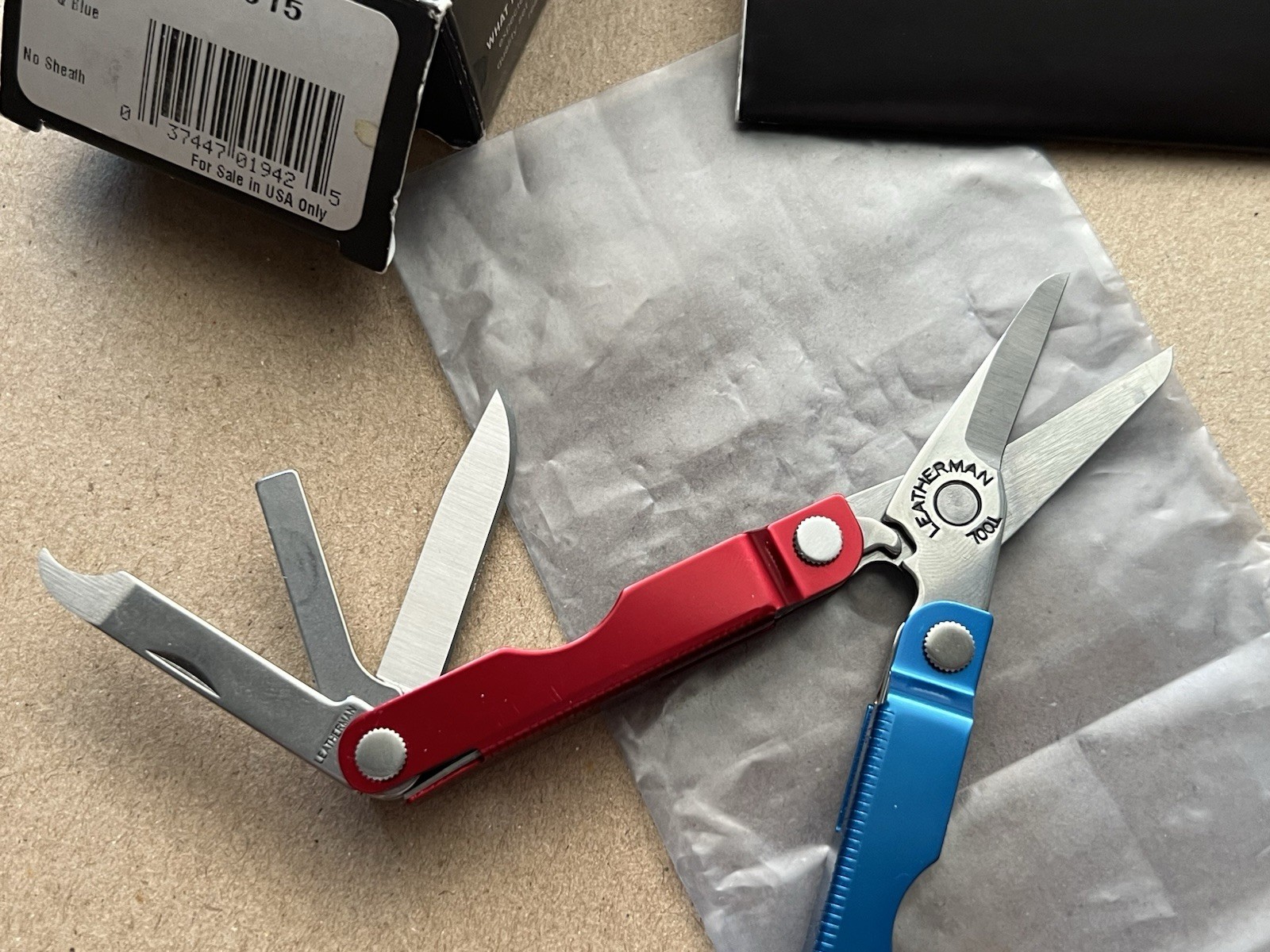 LEATHERMAN Micra – Red & Blue, Mint in Box, Rare.