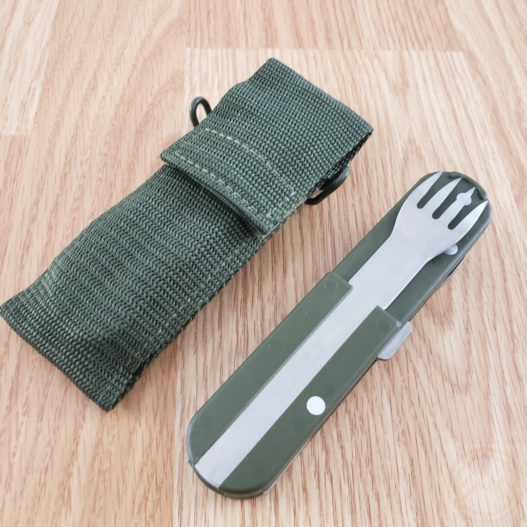 TB Outdoor French Army Camp MultiTool Knife Small Blade Green ABS Handle TBO056