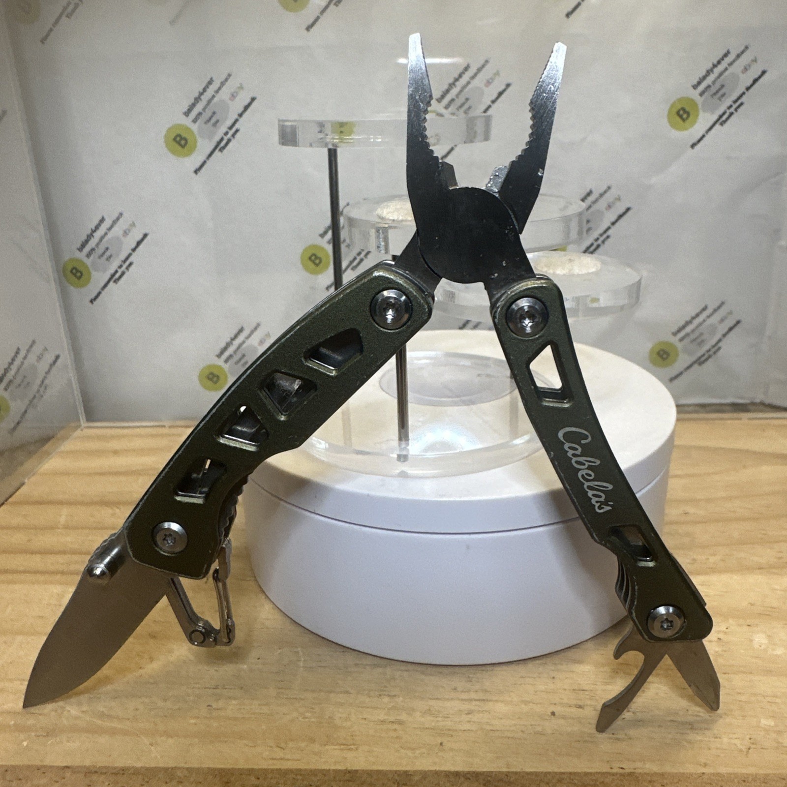 Cabela’s Branded Multi-tool Pliers Set w/2” Knife, Carabiner, Bottle Opener +3”