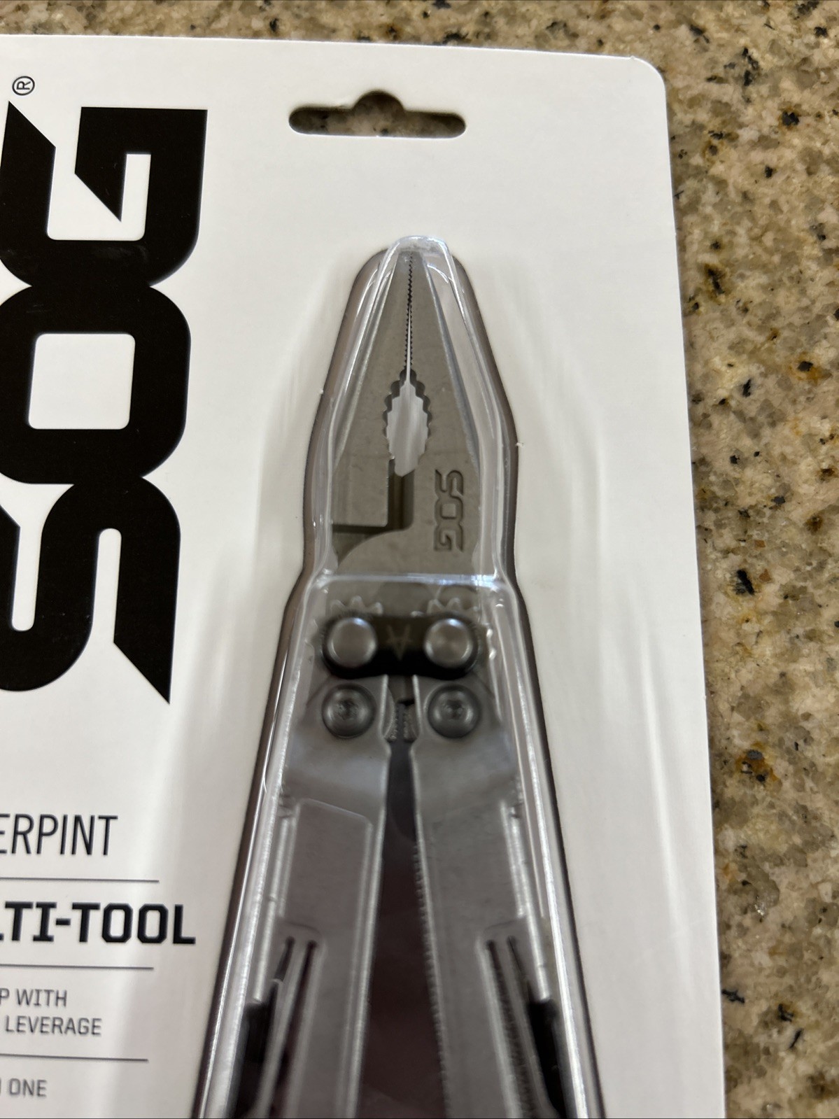 SOG Powerpint Silver Needlenose Pliers Scissors Knife MultiTool Pliers PP1001-CP