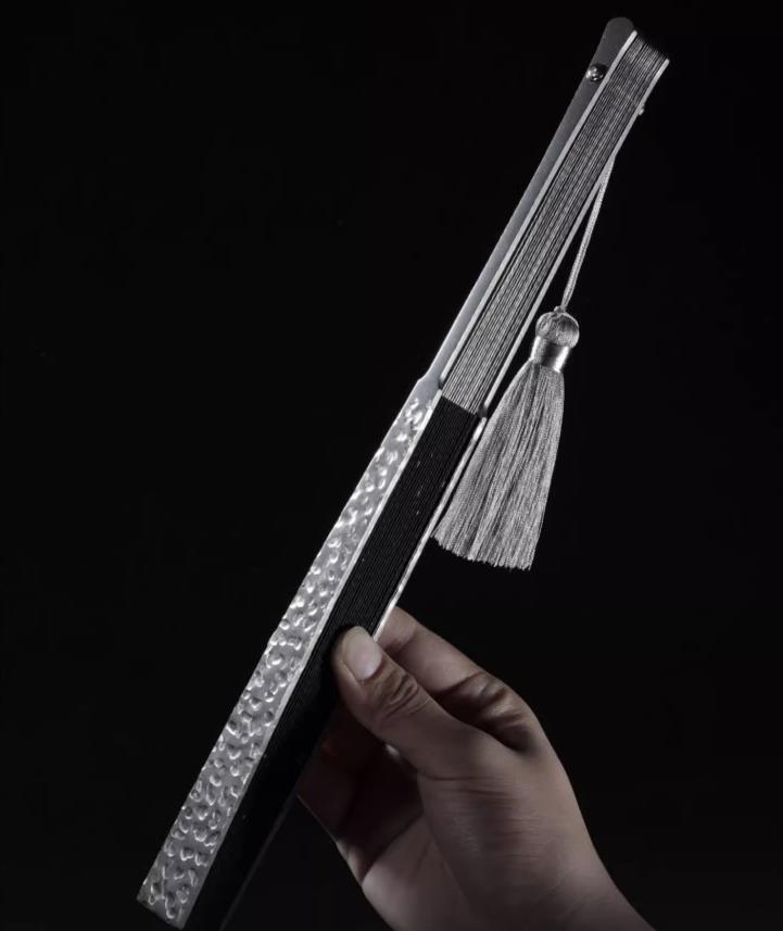 Titanium Alloy Folding Fan Chinese Style 9 Inch Men’s Kung Fu Tai Chi Fan