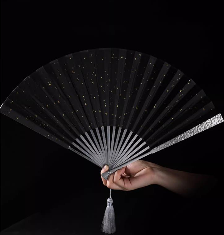 Titanium Alloy Folding Fan Chinese Style 9 Inch Men’s Kung Fu Tai Chi Fan