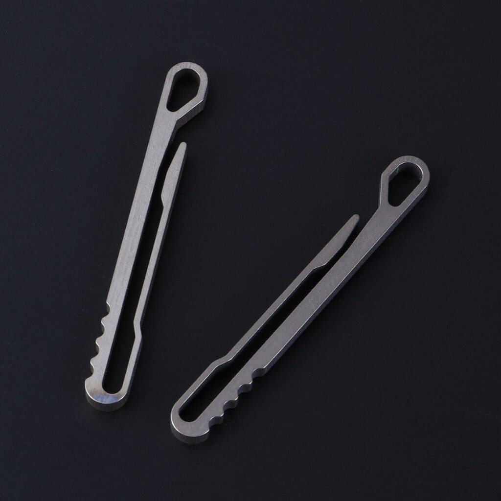 2PCS Titanium Alloy Carabiner Spring Snap Clips Hook Keychain Keyring Buckle