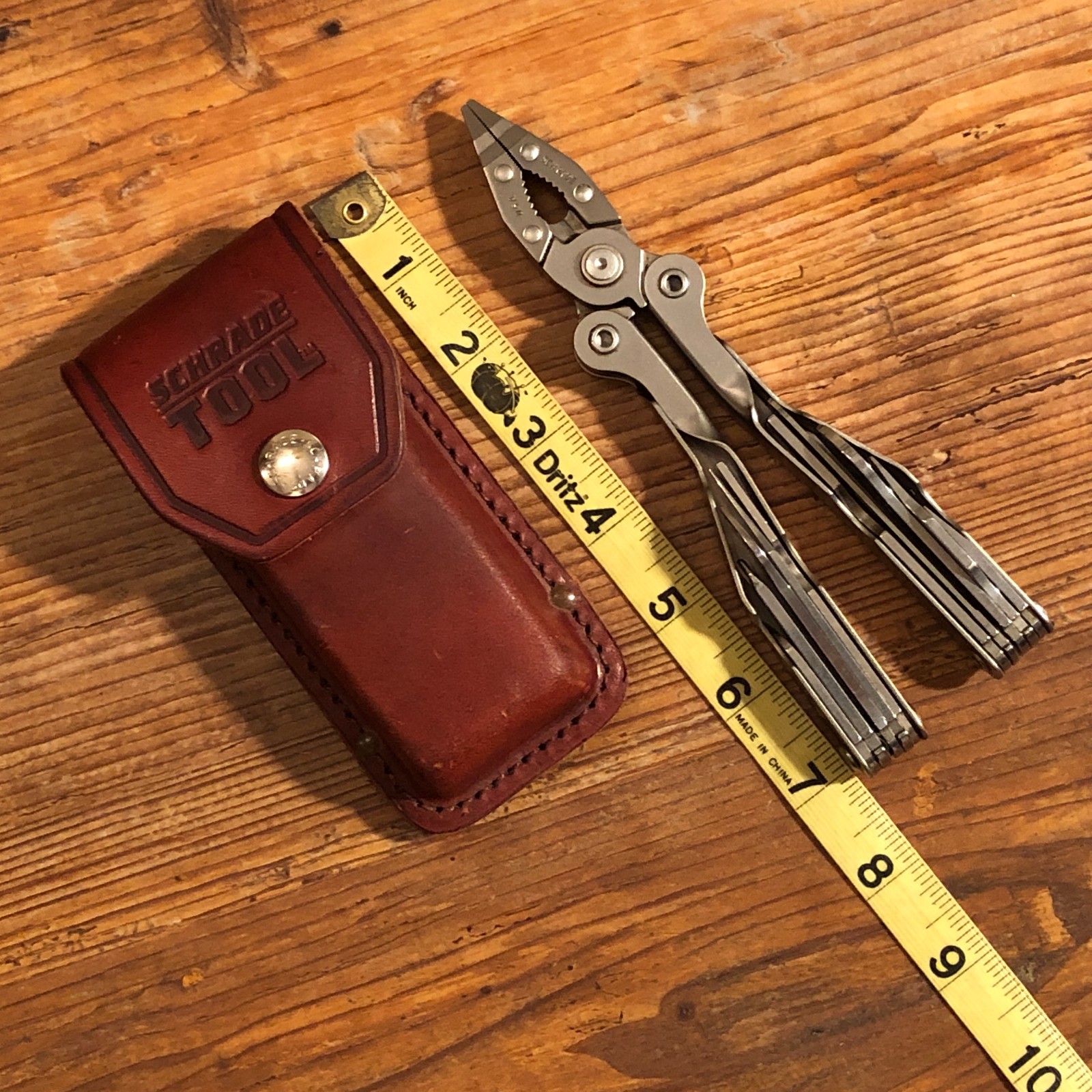 Vintage 90s Schrade USA ST1L Tough Tool Folding Multi-Tool Pliers & Belt Pouch