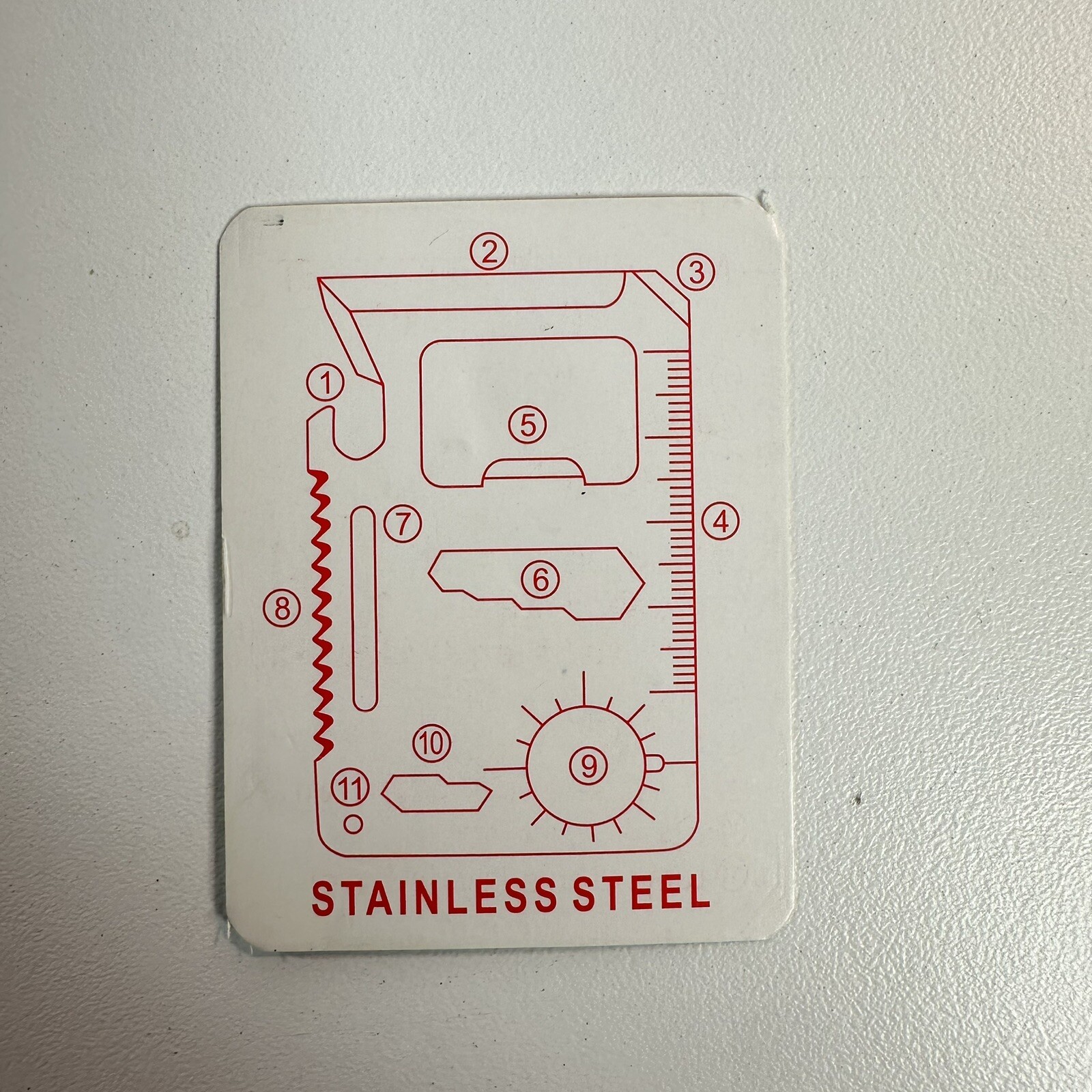QTY 2 11 in 1 Stainless Steel Pocket Card Survival Tool with Leatherette Case