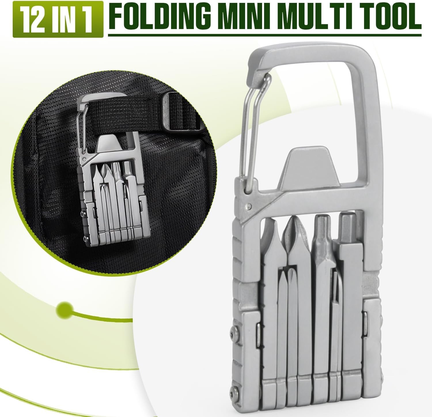 12 in 1 Keychain Multitool Screwdriver Bit Folding Multi Tool Bottle Opener