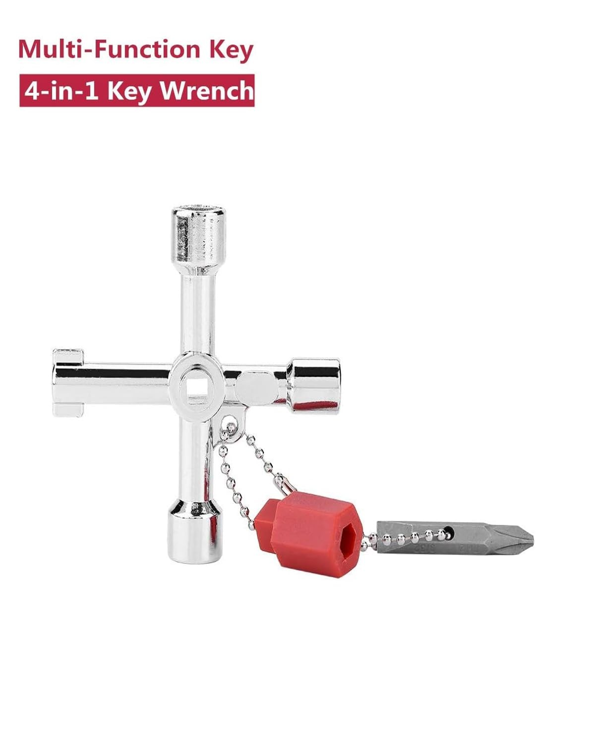 4 Ways Water Meter Key Multi-Function Utility Wrench Faucet Shut off Tool