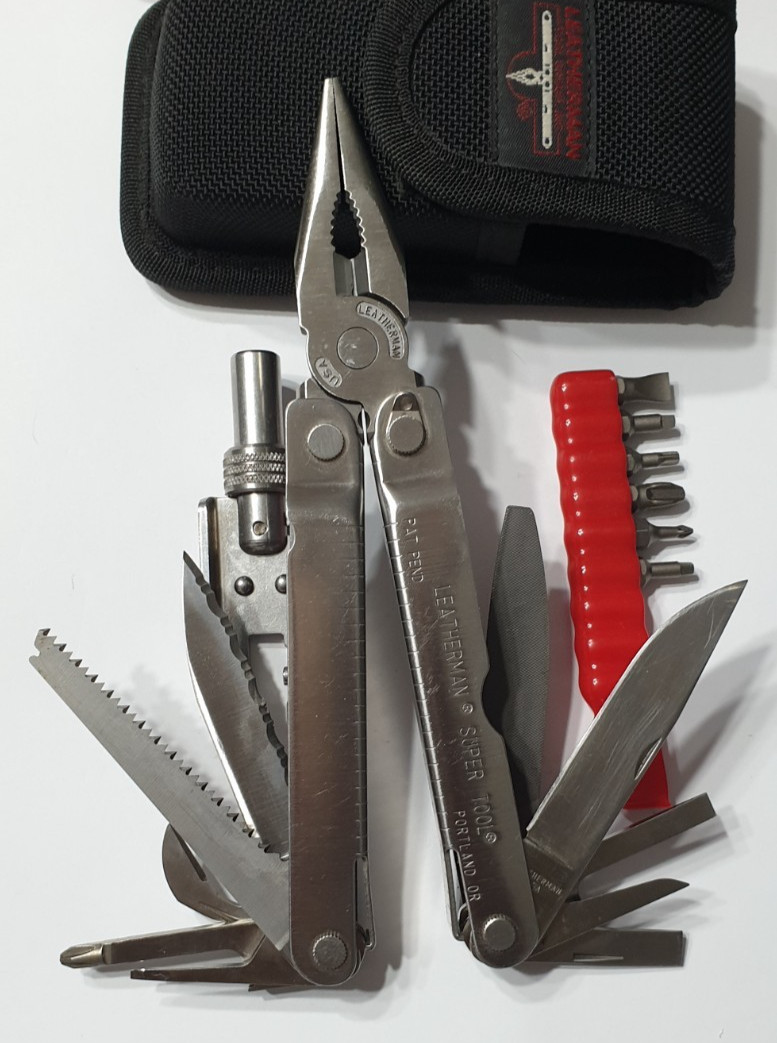 🔥🔥 Leatherman Super Tool Gen 1 OG + Bits + Adapter Hard Nylon Case Rare Set