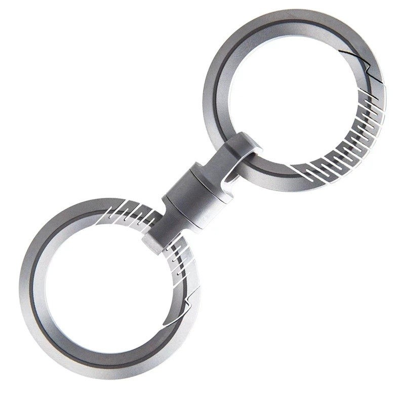 Titanium Car Key Hoop Ring Flexible Rotation Portable EDC Keychain Buckle 360°