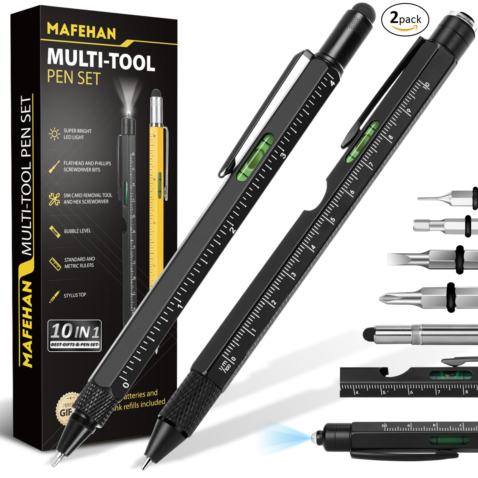 Father’s Day Gifts from Daughter Son Wife, 9 in 1 Multitool Pen, Gifts for Men