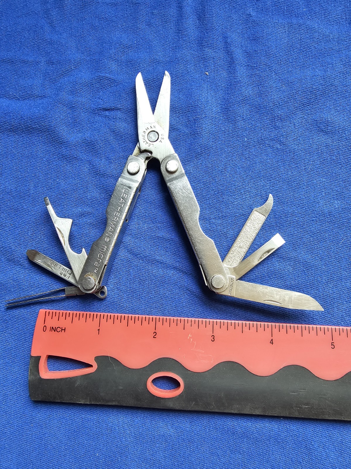 Leatherman Micra Mini Multi-Tool, Knife, Scissors, Key Ring, Black BOD 0921 VGUC