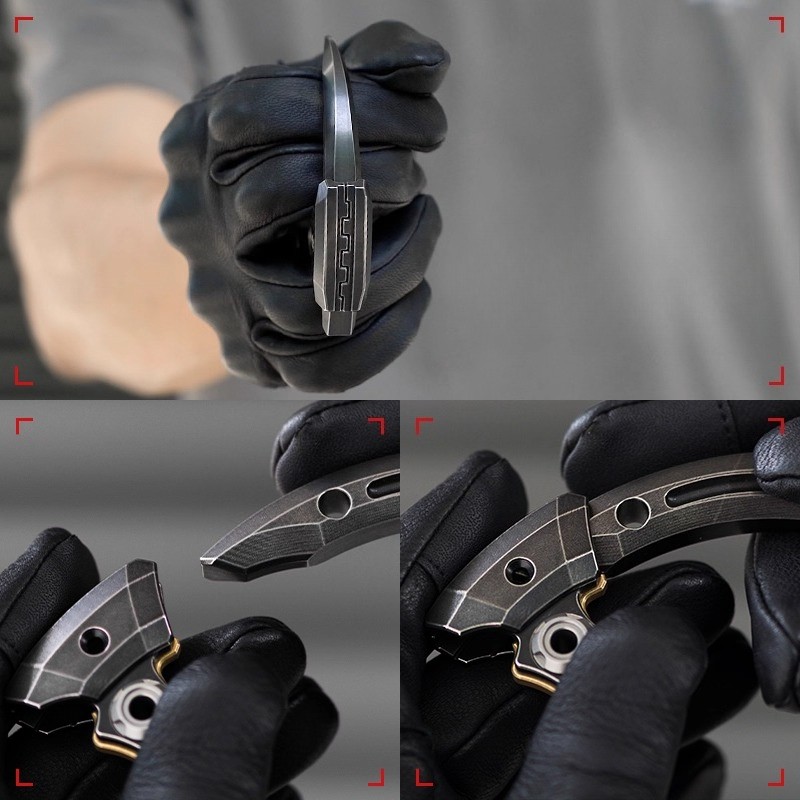 Titanium Alloy Hook Claw EDC Tool Hand Carved and Polished Multi Tool
