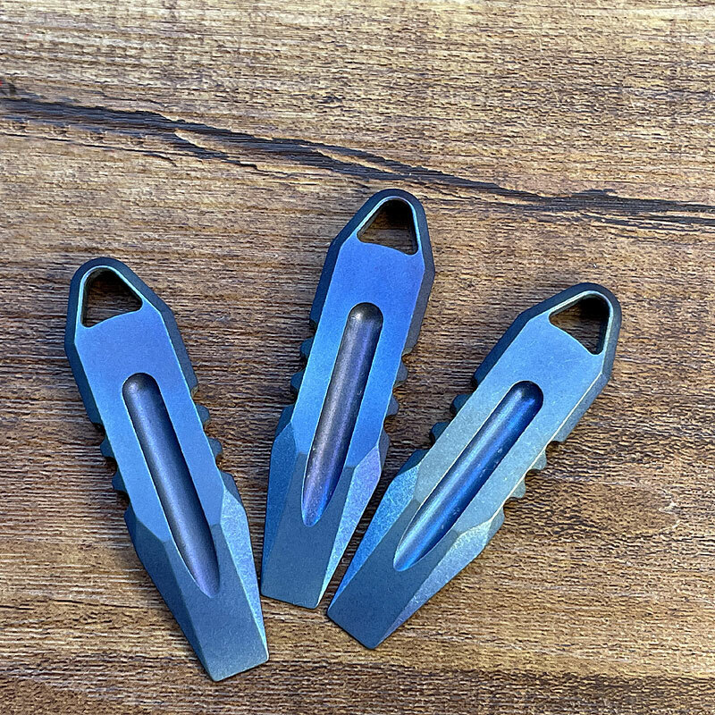 HotTitanium Alloy Pocket Mini Pry Bar Crowbar EDC Tool Key chain PendantNecklace