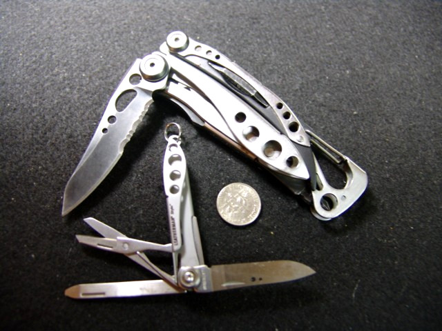 LEATHERMAN SILVER/BLACK SKELETOOL-MULTI TOOL & RETIRED STYLE -LOT OF 2