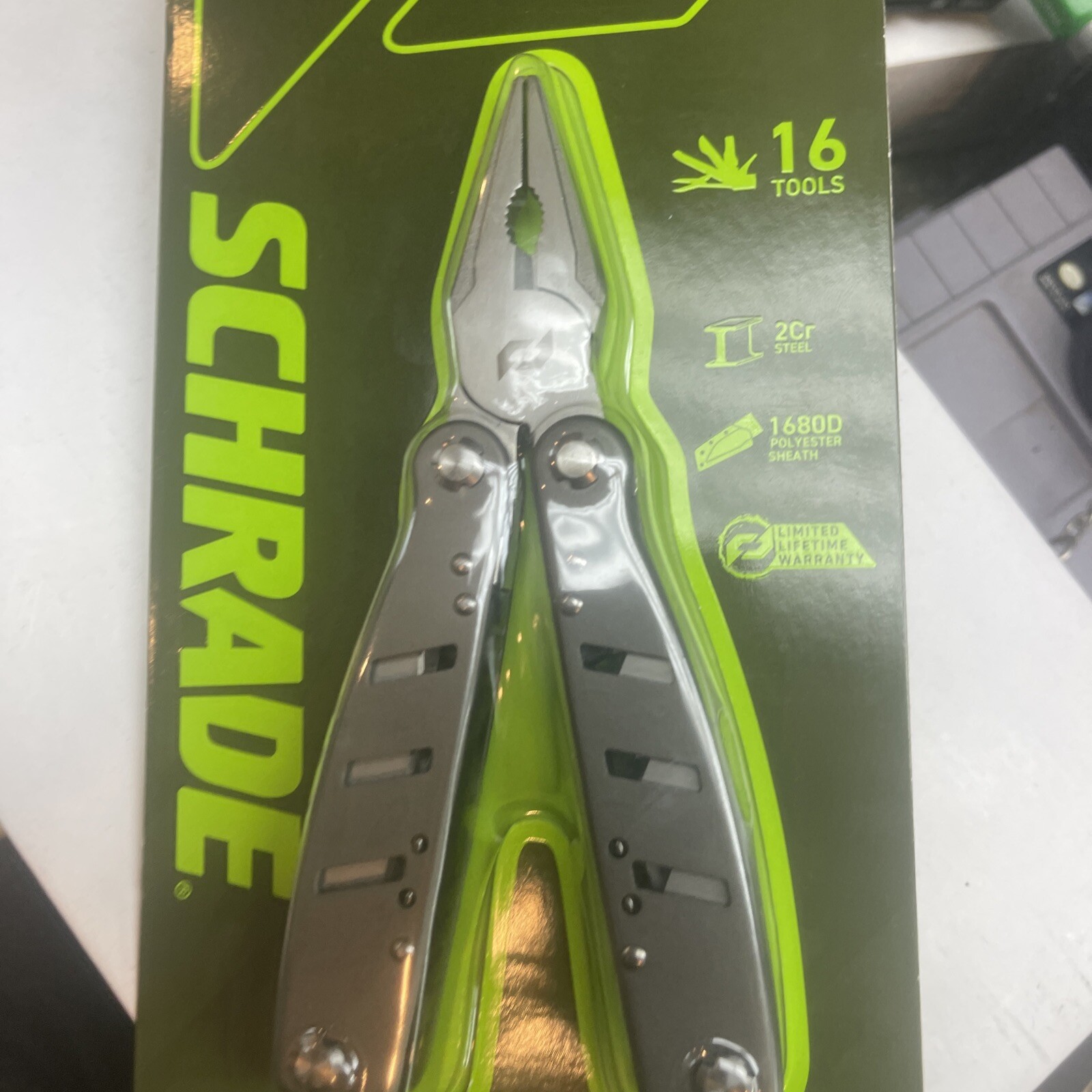NEW Schrade Tough Tool Multi Tool Knife 16 Tools Camping Shop W/Sheath