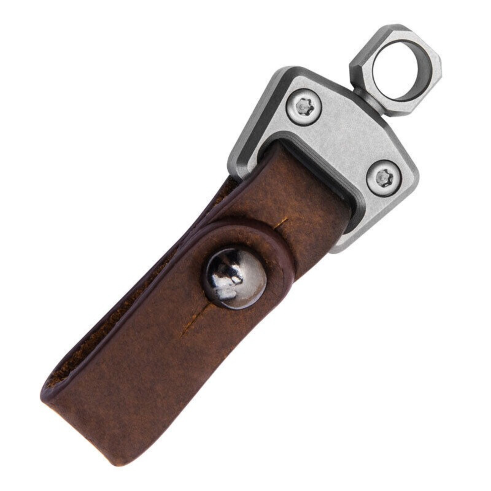 EDC Titanium Alloy + Leather Portable Car Universal Keychain Hanging Buckle Tool