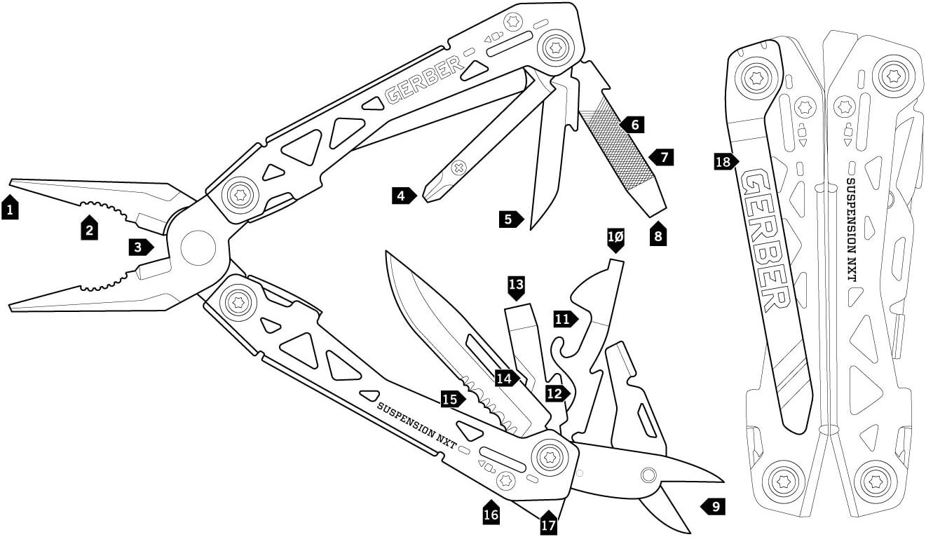 New Gerber Suspension NXT Multi Tool Pliers Knife Saw Scissors Screwdriver 3345