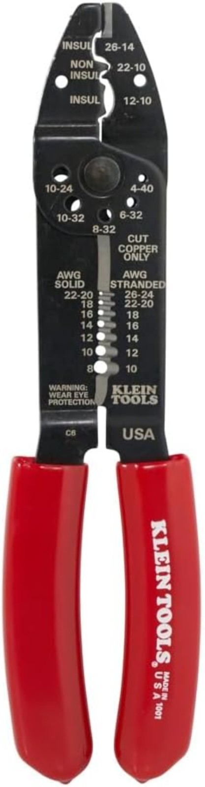 Klein Tools 1001 Multi-Purpose Wire Stripper & Crimper for 8-22 AWG, 8.5-Inches