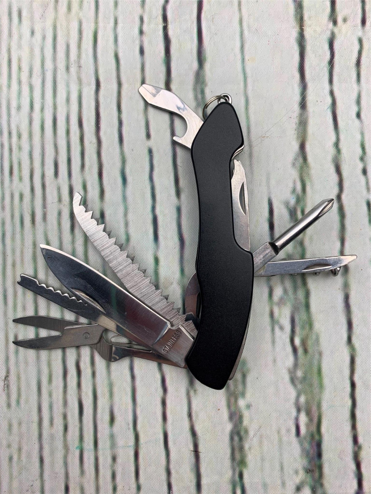 15 in 1 Stainless Steel Multitool Pocket Knife Safety Lock with Nylon Sheath