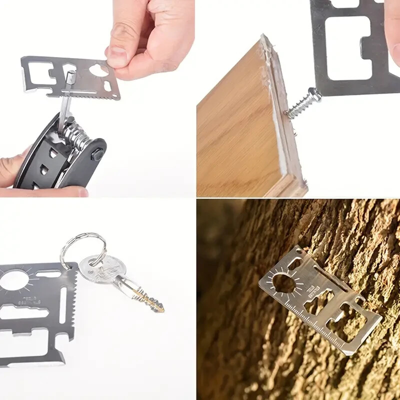 11-IN-1 Multi Function Survival Pocket Card Tool Outdoor Emergency Gear