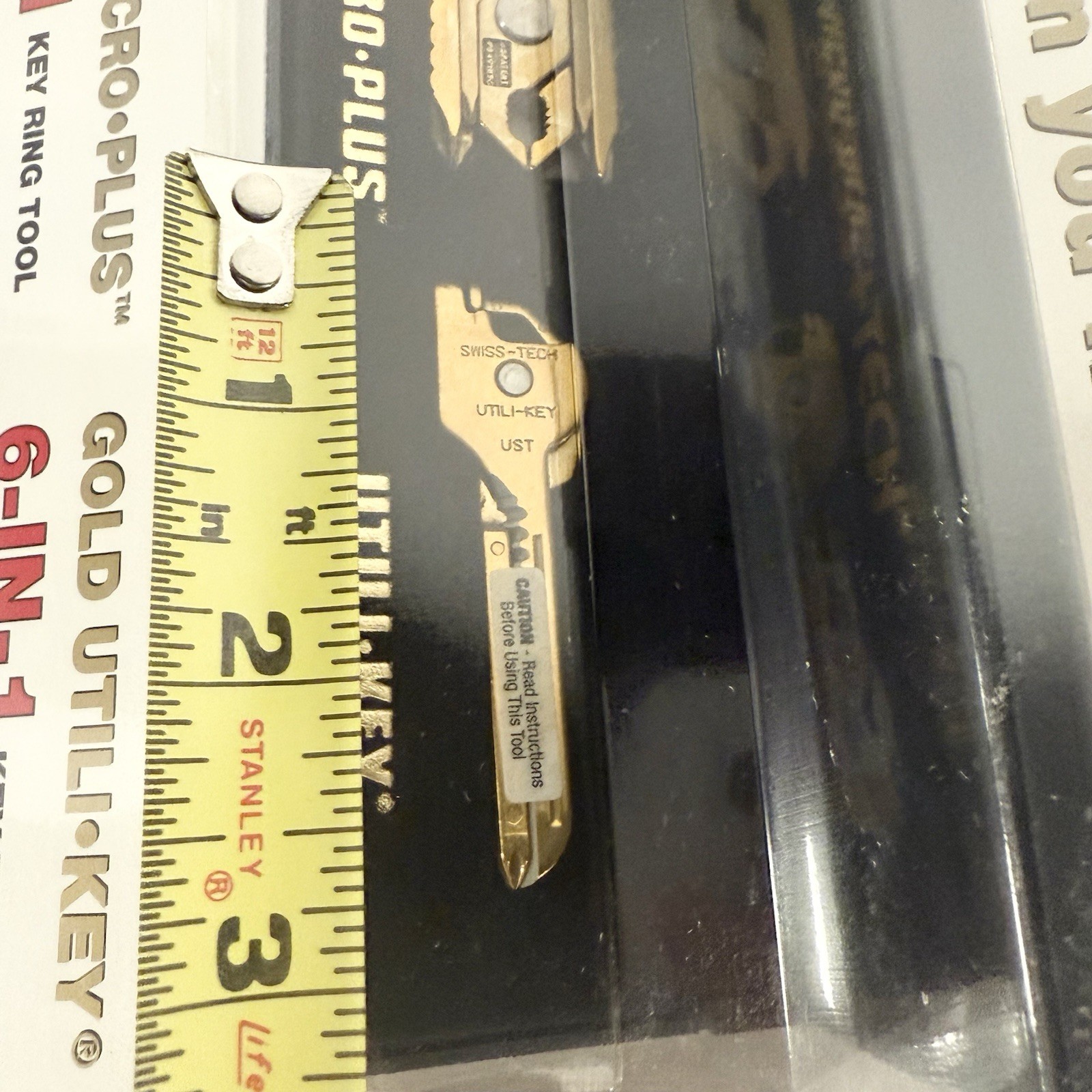 SWISS+TECH Gold Tone Micro-Plus & Utili-Key Ring Multi Tool Set New Sealed NOS