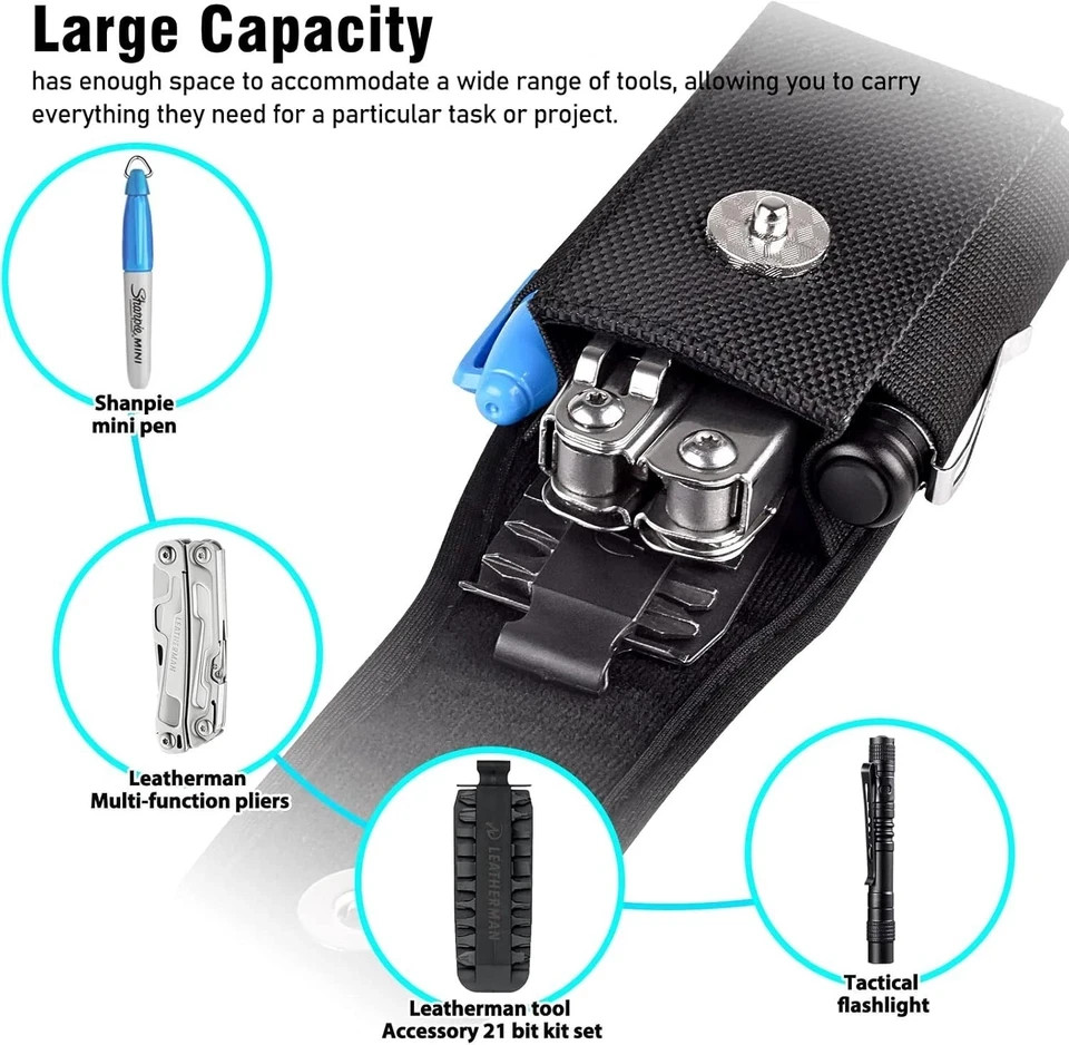 Multitool Sheath for Leatherman EDC Belt Organizer Tool Holster Pouch, Black