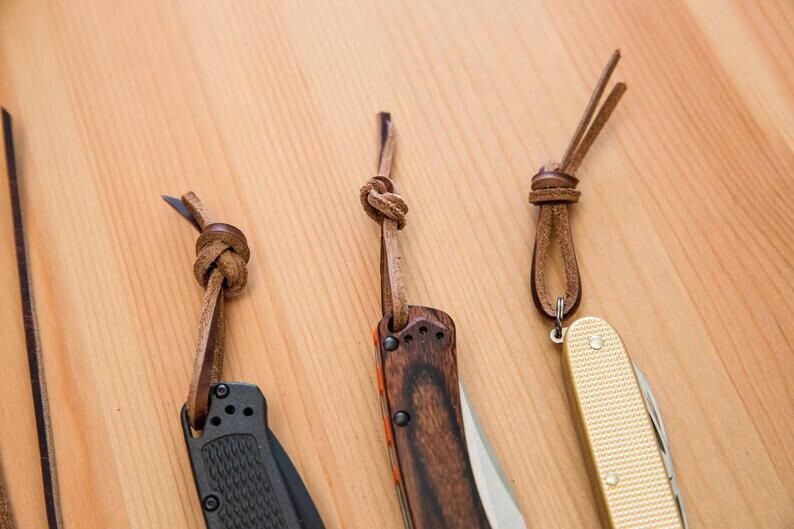 USA Genuine Leather Knife Multitool Everyday Carry Lanyards EDC Straps 6 Pieces
