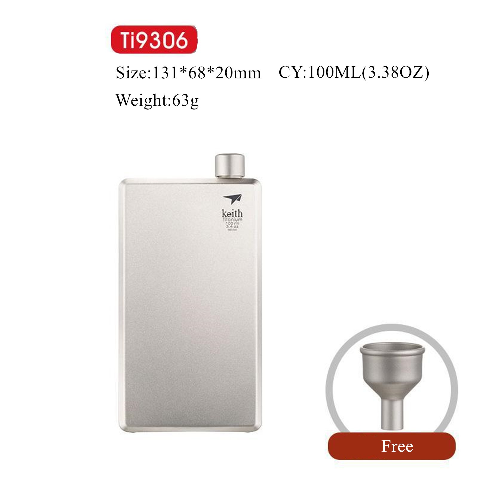 Titanium Portable Pocket Flask 100-200ml Ultralight Flask Flagon for Camping Hi