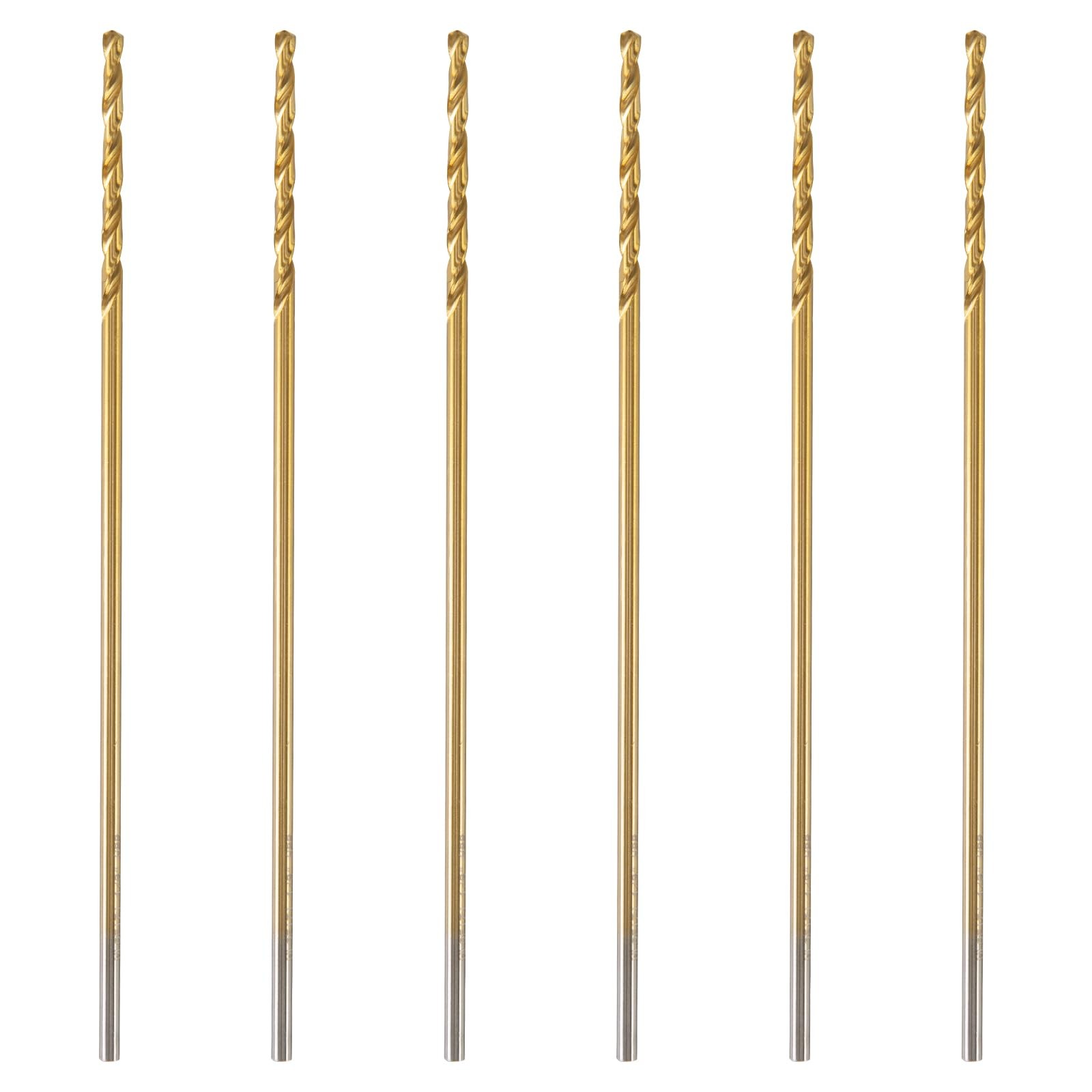 1/8 x 6 Inch Extra Long Drill Bits 6 Pack, Aircraft Drill Bit Titanium M2 Hig…