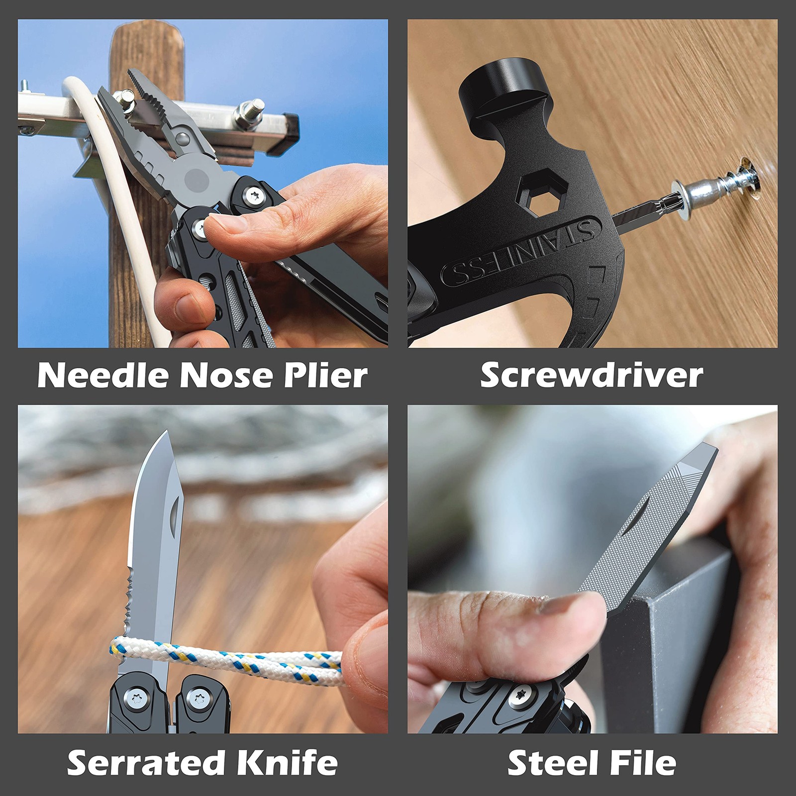 14-in-1 Multitool, Valentines Day Gifts for Men Dad Gifts, Mini Hammer Multit…