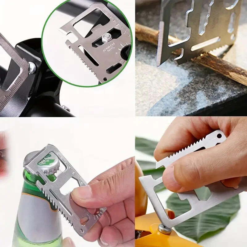 11-IN-1 Multi Function Survival Pocket Card Tool Outdoor Emergency Gear